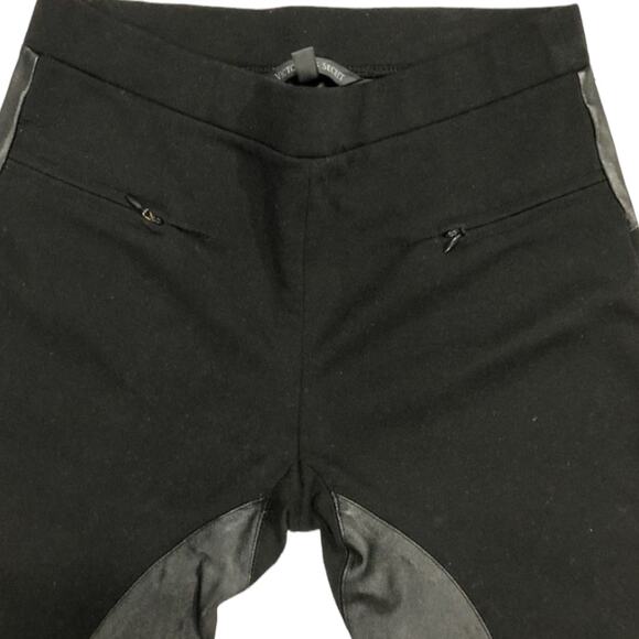 Victoria's Secret Black Faux Leather Panel Skinny Ponte Moto Leggings Size XS - Picture 3 of 7